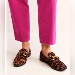 Boden Iris snaffle loafer leopard animal print size EU 37 US 6 new without box
